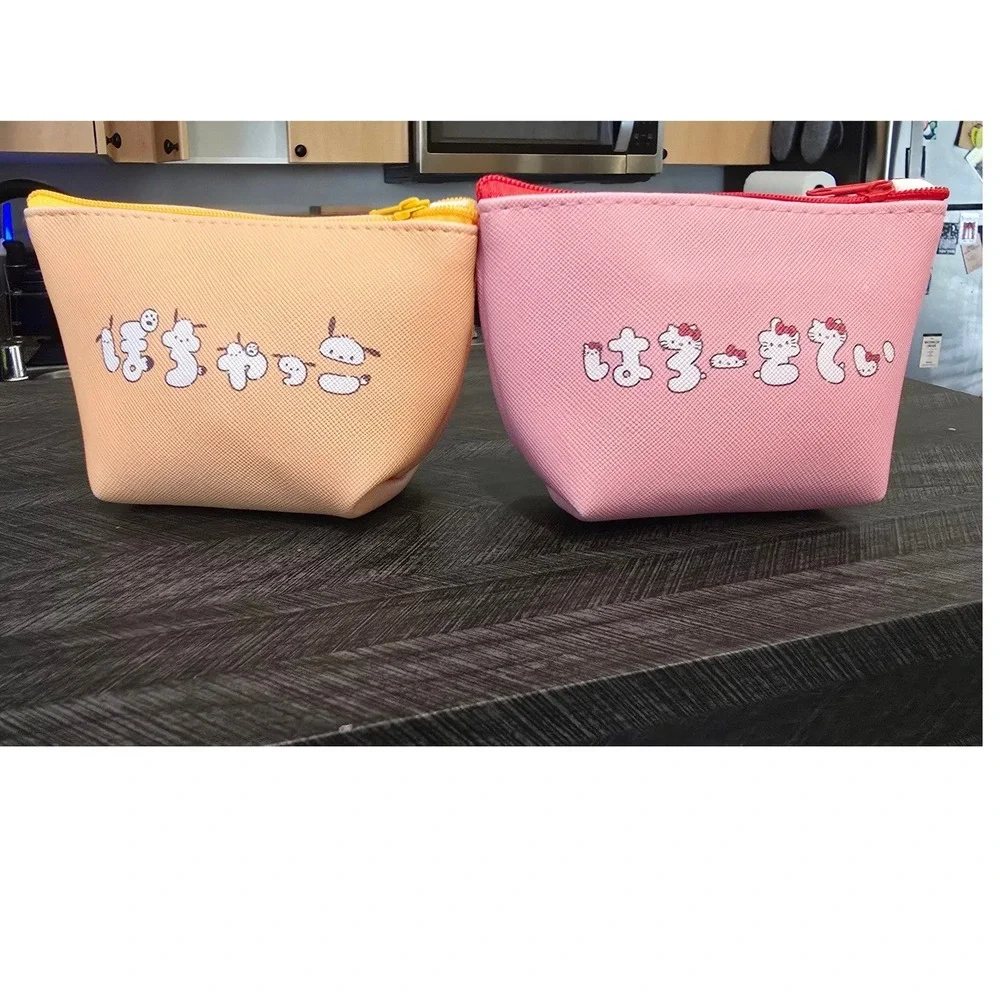 Sanrio Hello Kitty Pochacco - Pouch Set Pink Peach Kawaii Makeup Bags 2pk